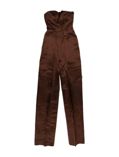 Pre-owned Tom Ford Strapless Jumpsuit In Brown