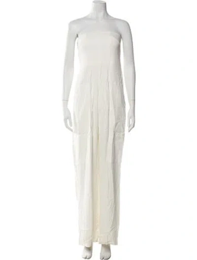 Pre-owned Tom Ford Strapless Jumpsuit In White