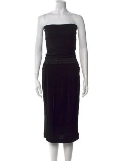Pre-owned Tom Ford Strapless Knee-length Dress In Black