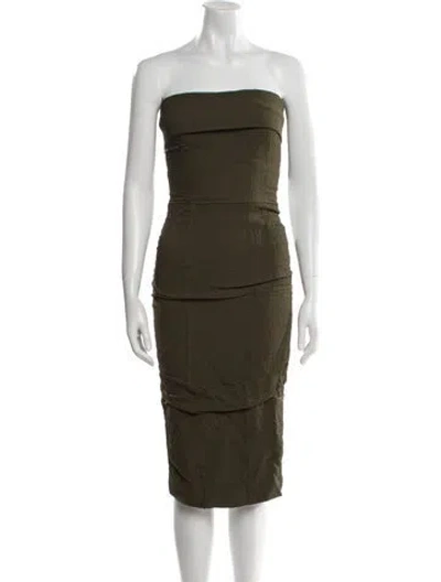 Pre-owned Tom Ford Strapless Knee-length Dress In Green