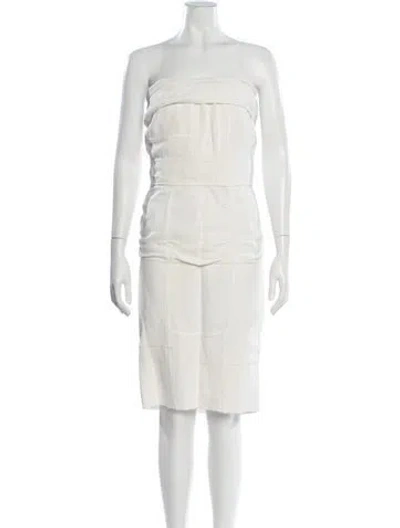 Pre-owned Tom Ford Strapless Knee-length Dress In Neutrals