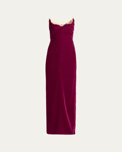 Tom Ford Strapless Lightweight Velvet Evening Gown