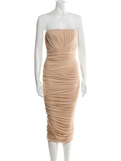 Pre-owned Tom Ford Strapless Midi Length Dress In Neutral