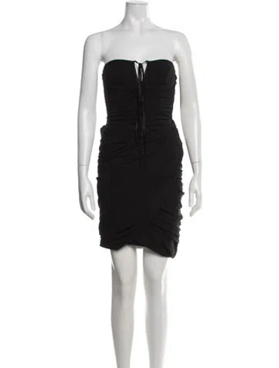 Pre-owned Tom Ford Strapless Mini Dress In Black
