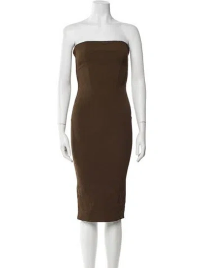 Pre-owned Tom Ford Strapless Mini Dress In Brown