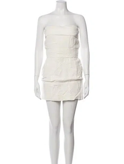 Pre-owned Tom Ford Strapless Mini Dress In Neutral