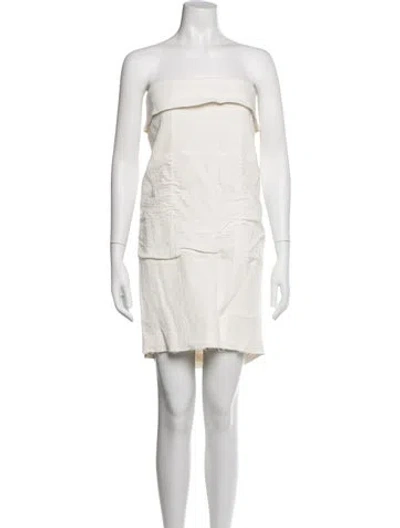 Pre-owned Tom Ford Strapless Mini Dress In Neutral
