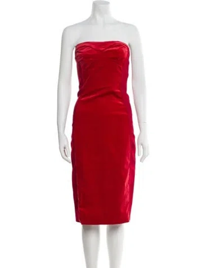 Pre-owned Tom Ford Strapless Mini Dress In Red