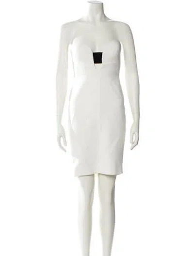 Pre-owned Tom Ford Strapless Mini Dress In White