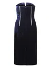 Tom Ford Strapless Velvet Midi Dress With Structured Bodice