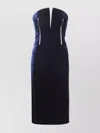 Tom Ford Strapless Velvet Midi Dress With Structured Bodice