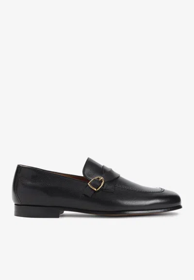 TOM FORD STRAPPED LEATHER LOAFERS