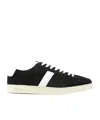 Tom Ford Blake Sneakers Suede Upper Contrast Stripe Rubber Sole In Black