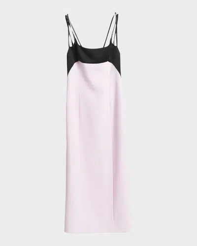 Tom Ford Strappy Silk Crepe Midi Dress In Pink