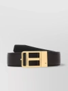 TOM FORD STREAMLINED LEATHER BELT WITH GOLD BUCKLE