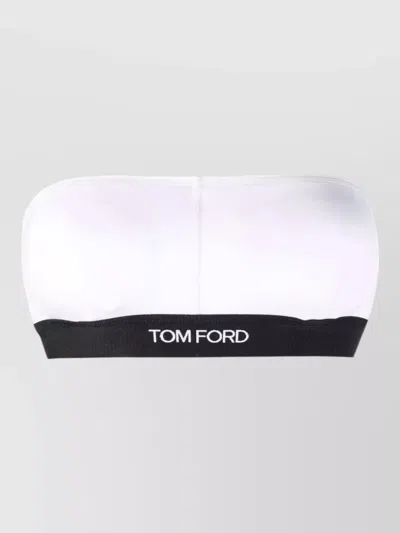 Tom Ford Stretch Bandeau Bra Modal Elastic Band In White