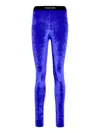 Tom Ford Stretch Blue Velvet Legging  In Blue