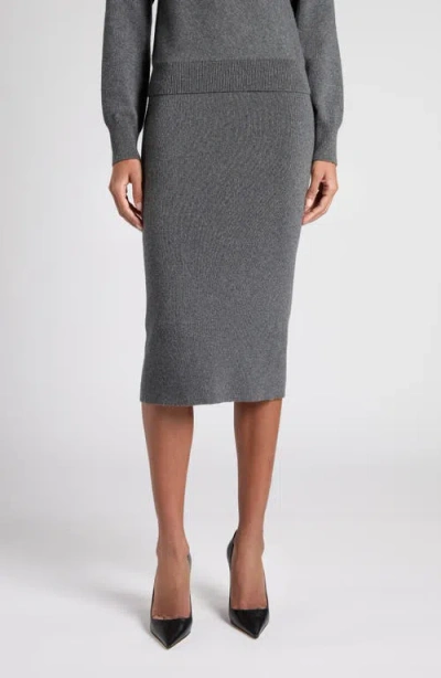 TOM FORD TOM FORD STRETCH CASHMERE & COTTON PENCIL SKIRT
