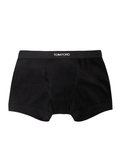 Tom Ford Stretch Cotton Boxer Briefs In Black