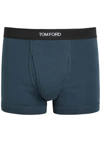Tom Ford Stretch-cotton Boxer Briefs In Blue