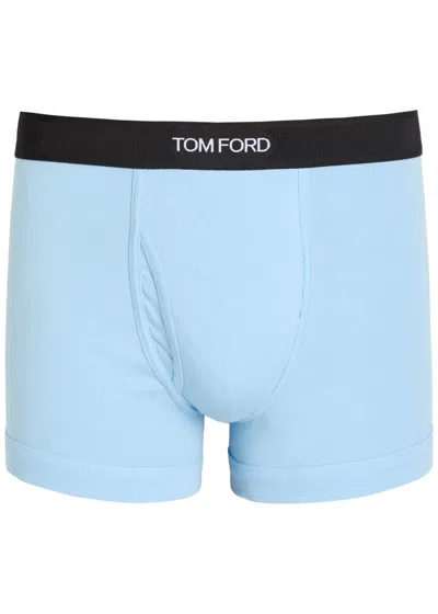 Tom Ford Stretch-cotton Boxer Briefs In Blue