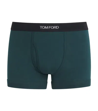 Tom Ford Stretch-cotton Boxer Briefs In Green