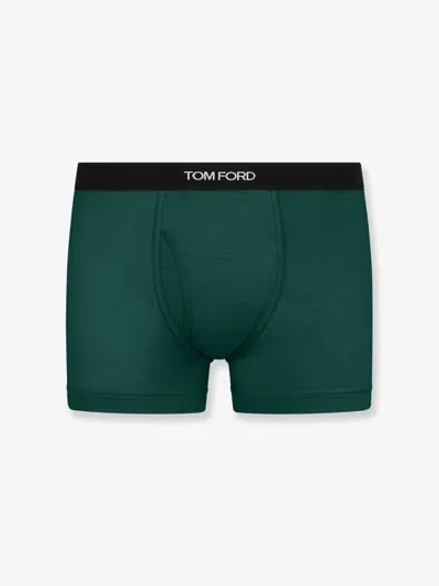 Tom Ford Stretch Cotton Boxer Briefs In Green