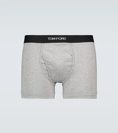 Tom Ford Stretch-cotton Boxer Briefs In Gray