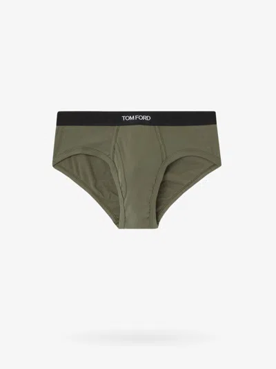 Tom Ford Stretch Cotton Brief In Green