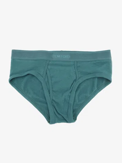 Tom Ford Stretch Cotton Brief In Green