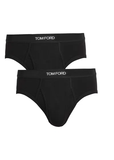 Tom Ford Stretch-cotton Briefs In Black