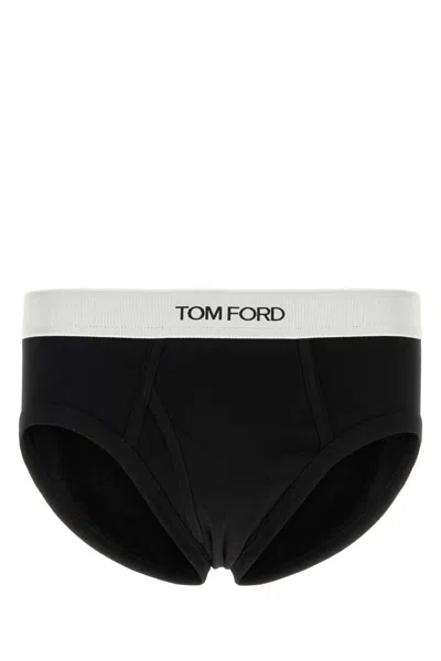 Tom Ford Stretch Cotton Briefs In Black