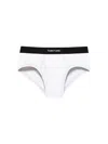 Tom Ford Logo Jacquard Stretch Briefs In White
