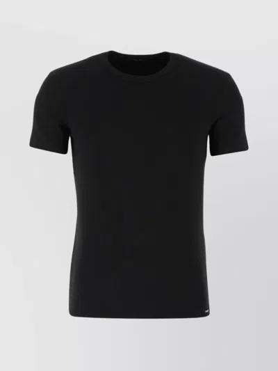 Tom Ford Stretch Cotton Crew-neck T-shirt In Black