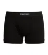 Tom Ford Stretch-cotton Logo Boxers In Black