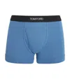 Tom Ford Logo-waistband Cotton Boxers In Blue