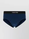 Tom Ford Stretch Cotton Slip With Elastic Waistband In Blue