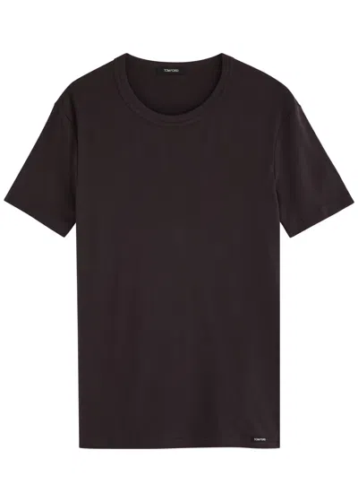 Tom Ford Plain Cotton Undershirt In Gray