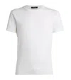Tom Ford White Crewneck T-shirt With Logo Embroidery On The Front And Perforated Design In Cotton Man In Gray