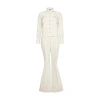 Tom Ford Stretch Cotton Tricotine Stand Collar Safari Jumpsuit In Off-white