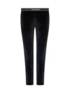 Tom Ford Stretch Lustrous Velour Signature Leggings Trousers Black