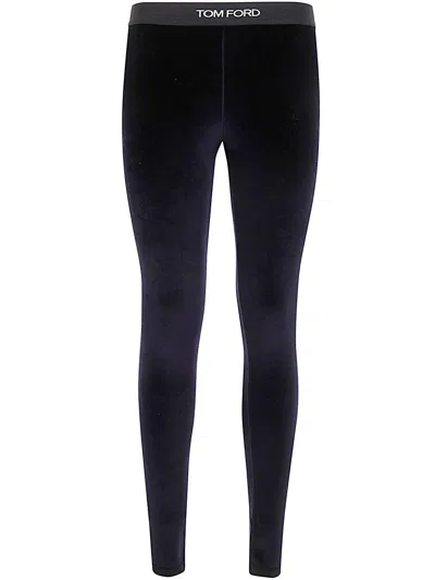 TOM FORD STRETCH LUSTROUS VELOUR SIGNATURE LEGGINGS