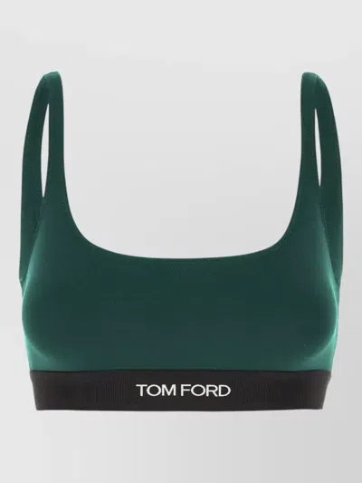 Tom Ford Stretch Modal Bandeau Bra Elastic Underband In Green