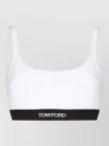 Tom Ford White Bralette With Contrasting Logo Print In Modal Stretch Woman In Black