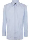 Tom Ford Gingham Cotton Twill Shirt In Light Blue