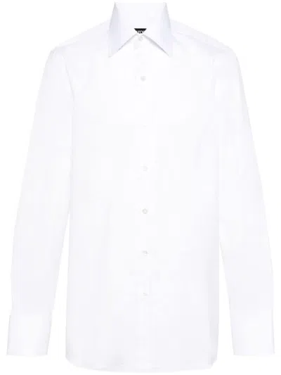 Tom Ford Stretch Poplin Classic Fit Shirt Clothing In White