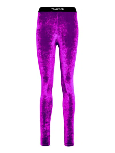 Tom Ford Stretch Purple Velvet Legging