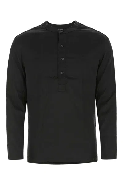 Tom Ford Stretch Satin Pajama Shirt In Black