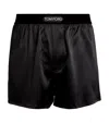 Tom Ford Silk Satin Boxer Briefs In Black