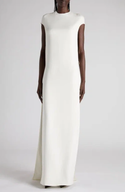 Tom Ford Stretch Silk Georgette Evening Gown In White